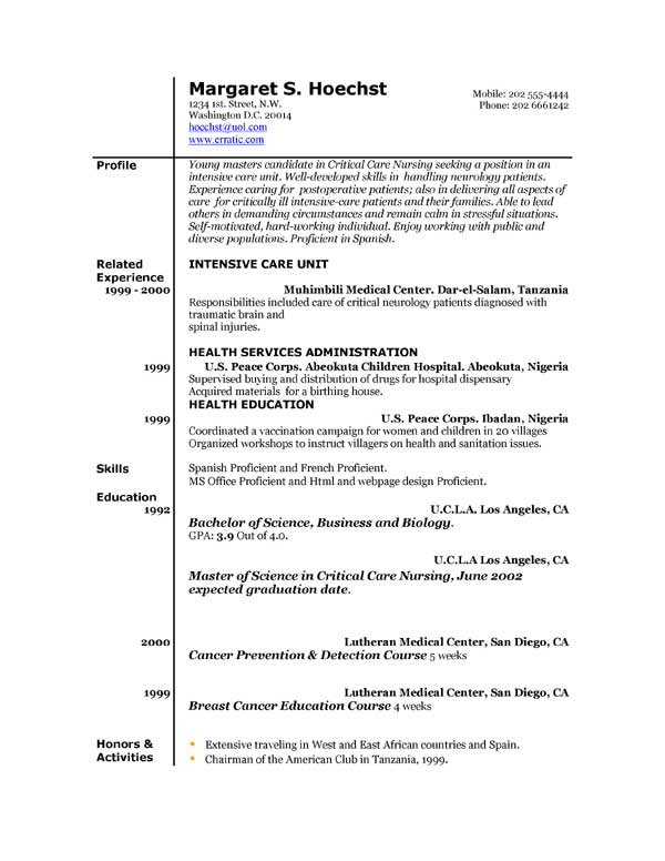 Curriculum Vitae Modelos #5