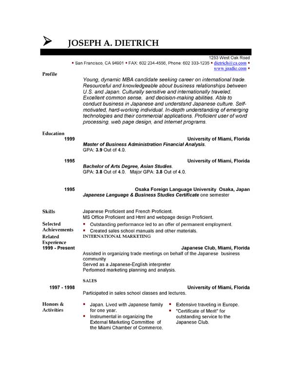 Free Downloadable Resume Templates