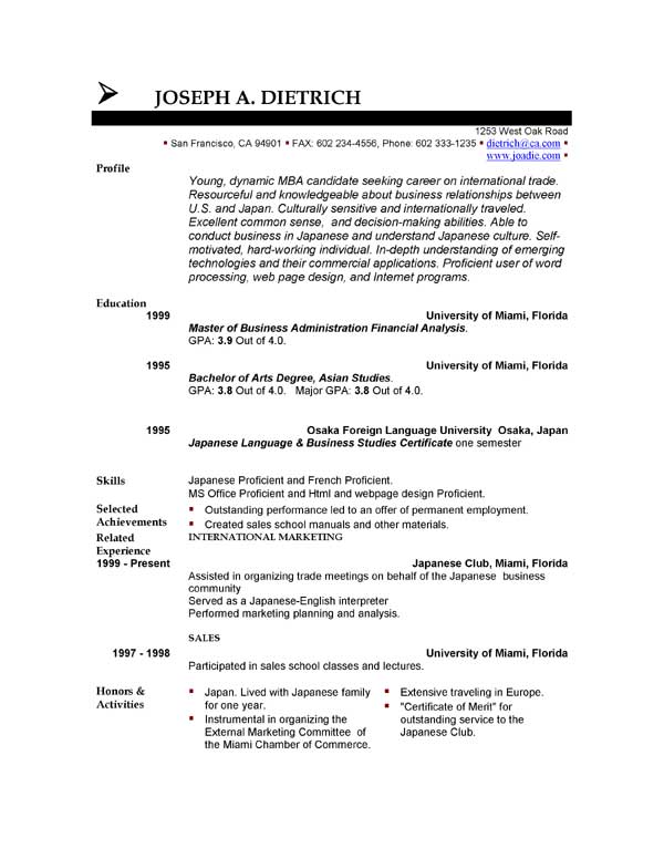 Free Resume Template Downloads