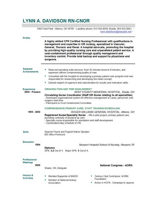 Lpn entry level sample resume