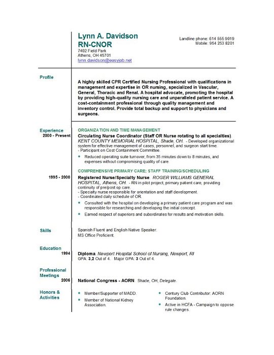 nursing resume templates easyjob easyjob