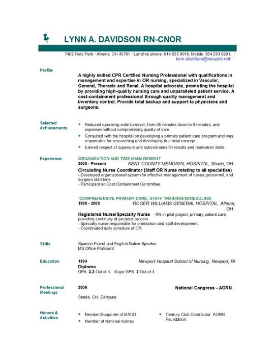 intensive care nurse resumes