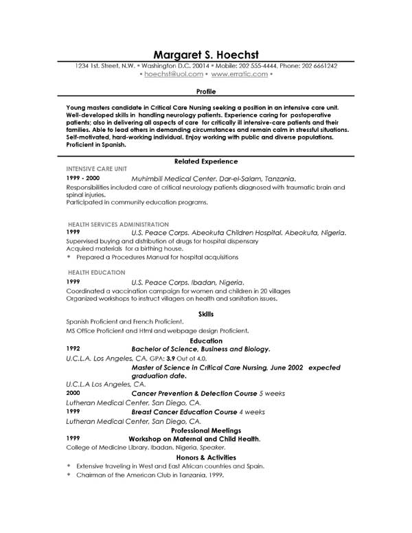 resume format template