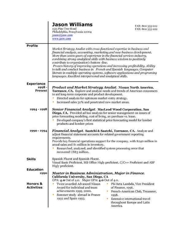 Excellent Resume Format This image has been removed at the request of its copyright owner. Resume 85 FREE Sample Resumes ...
