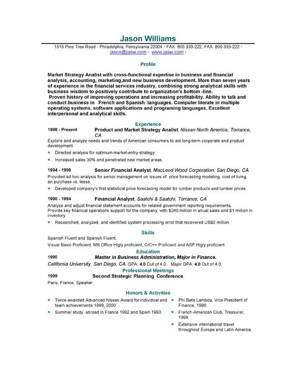 Www sample of resume