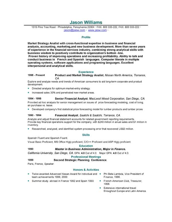 Www sample of resume