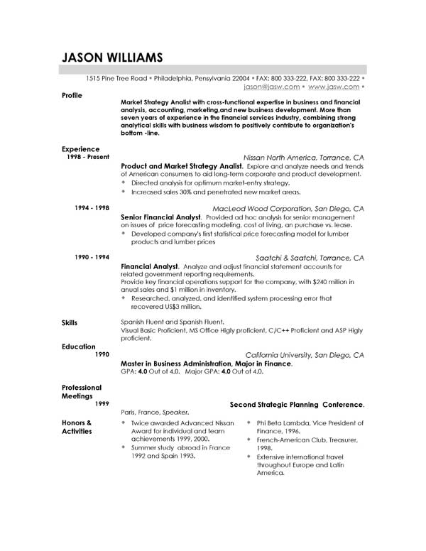 Resume Gpa Example