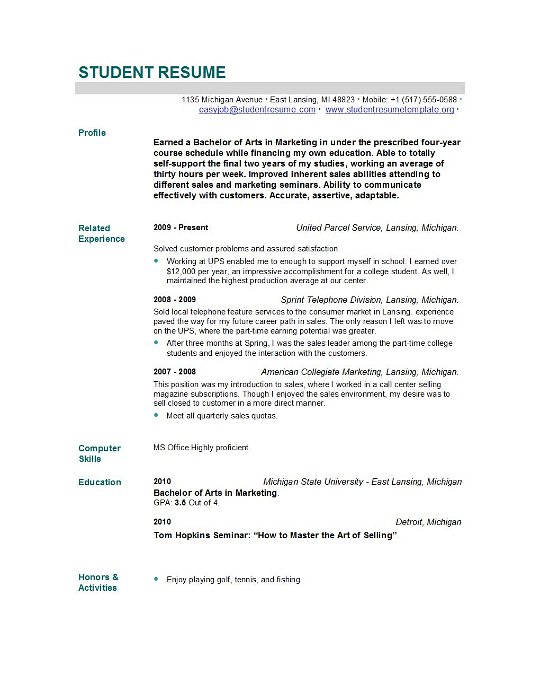 student resume templates student resumes templates by easyjob if you ...