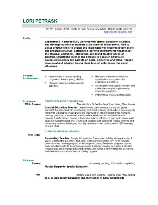 Resume For Teachers Post Teacher Resume Objective Teachers Resume Template