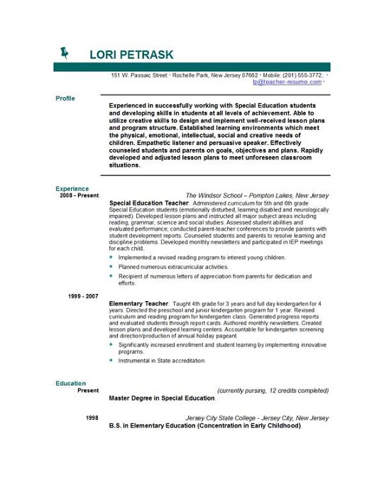 Free+teacher+resume+templates+download