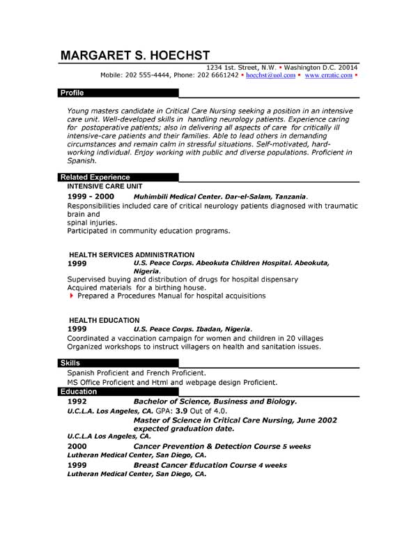 free resume examples and samples